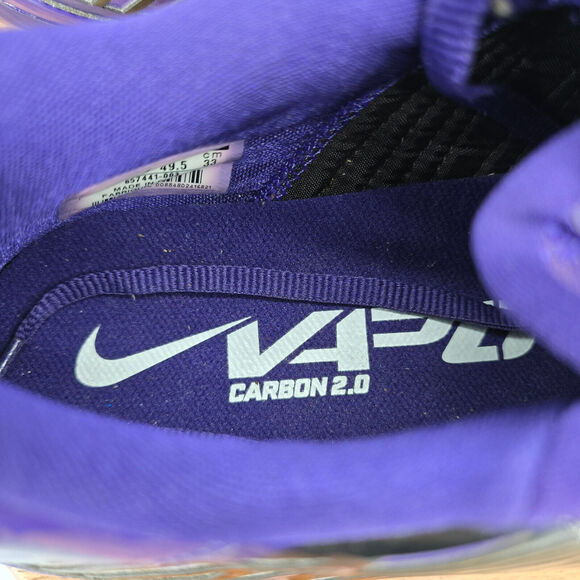 Nike Vapor Carbon 2.0 Elite Football Cleats Men\'s 15 Black Purple Athletic Shoes